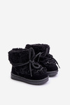 Warm Children's Lace-up Snow Boots Black Asija