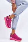 Buty Sportowe Damskie Zamsz Platforma Fuksja GOE LL2N4002