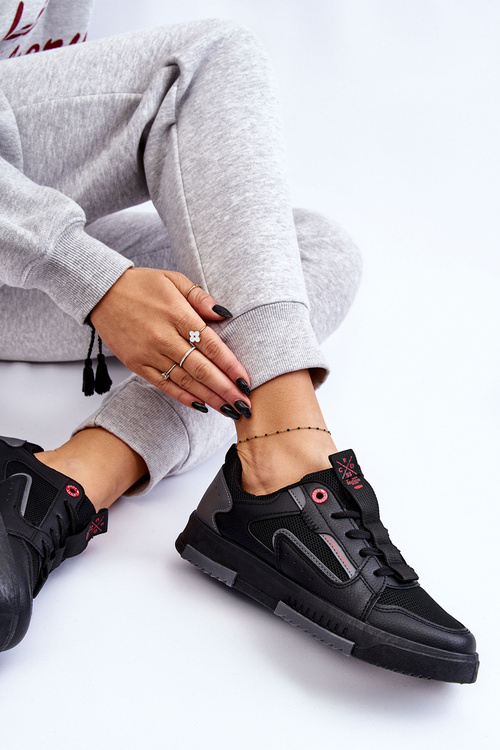 Sneakersy Damskie Niskie Czarne Cross Jeans LL2R4012C