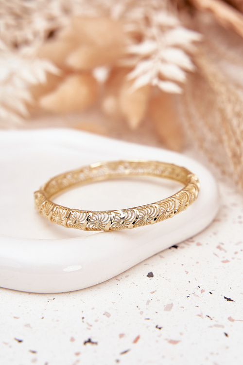 Damska Bransoletka Sztywna Ze Stali Chirurgicznej Złota