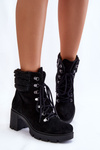 Women's Suede High Heel Boots Black Avely
