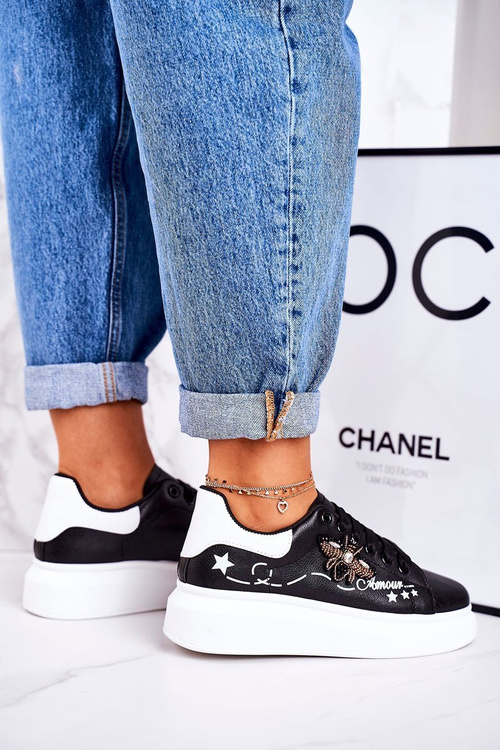 Women's Sport Shoes Sneakers With Fly Black Amour