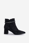 Women's Eco Suede Ankle Boots with Pointed Toes Black Terivannes