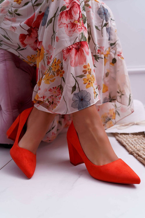 Women's Stiletto Sandals Suede Orange Neshka