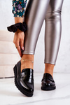 Lacquered Wedge Moccasins La.Fi Black Alannah