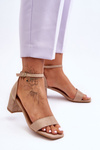 Sandals On A Stable Heel Beige Palermo