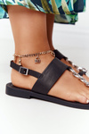 Leather Sandals Flip-flops Big Star HH274705 Black
