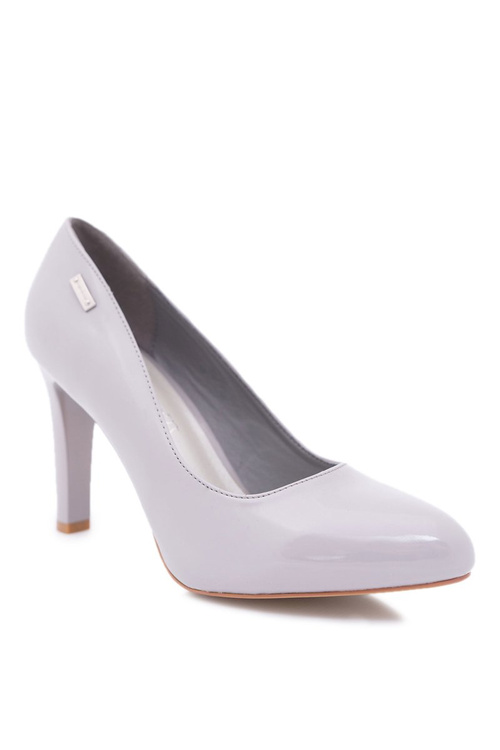 Women's Grey Lacquered Stiletto Post Campbell pumps