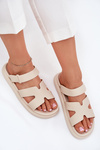Women's Rubber Slippers With Strap Beige Tavirae