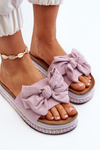 Women's Platform Sandals with Bow Purple Evatria