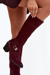 Leather Suede Boots with Heels with Buckle Warm Zazoo 70156 Bordeaux