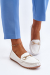 Women's Classic Moccasins with Decoration White Ainslee