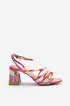 Patterned Sandals with Stiletto Heel Purple Jenglla
