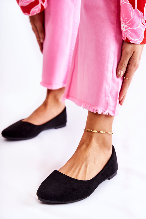 Women's Classic Suede Ballerinas Black Arina