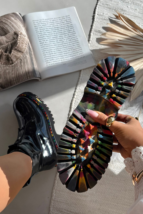 Damskie Botki Z Lakierowanej Skóry Szare Artiker 57C0065