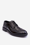 Półbuty Męskie Eleganckie Lakier Czarne Gustavo 9Y259-10