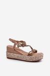 Women's Wedge Sandals with Braided Detail S.Barski MY291 Beige