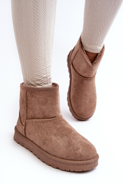 Women's Suede Snow Boots Padded Beige Nanga
