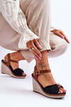 Women's Wedge Sandals With Decoration Black Candice