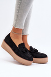 Women's Platform Loafers with Tassels Black Mialani