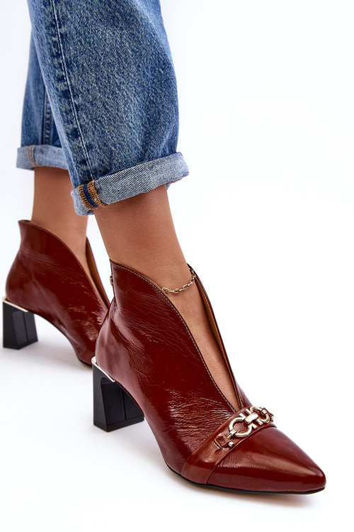 Leather Ankle Boots on Heel Maciejka 05262-02 Brown