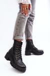 Women's Padded Ankle Boots Workery With Zip Black Evrarda