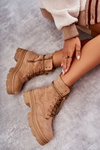 Suede Boots With Zipper Camel Marley