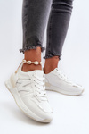 Women's White Faux Leather Sneakers Kaimans
