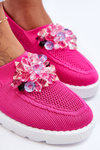 Women's Slip-On Sneakers with Stones Fuchsia Simple