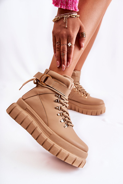 Fashionable Women's Ankle Boots Beige La Blanca