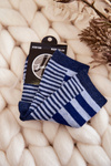 Children's classic socks with stripes and stripes navy blue