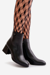 Elegant Warm Women Boots Made Of Natural Leather Black Vinceza 77106