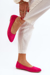 Women's Pink Suede Ballerina Flats Kommia