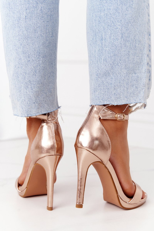 Elegant Sandals On High Heel Rose Gold Glamour
