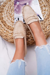 Women's Beige Suede Bolero Moccasins