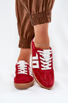 Sneakers Sports Shoes Suede Red Vinceza 79517
