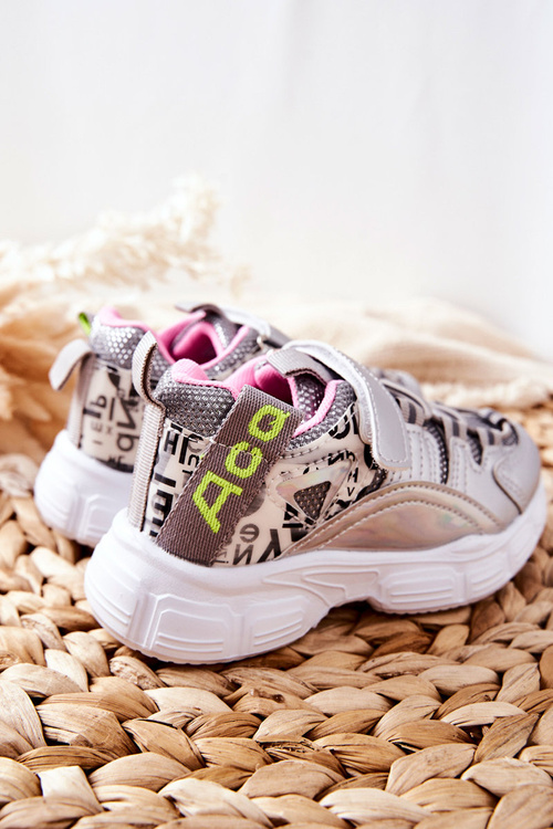 Children's Sports Shoes With Velcro Silver Vibo