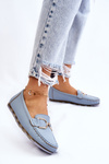 Women's Leather Loafers Light blue Downtown