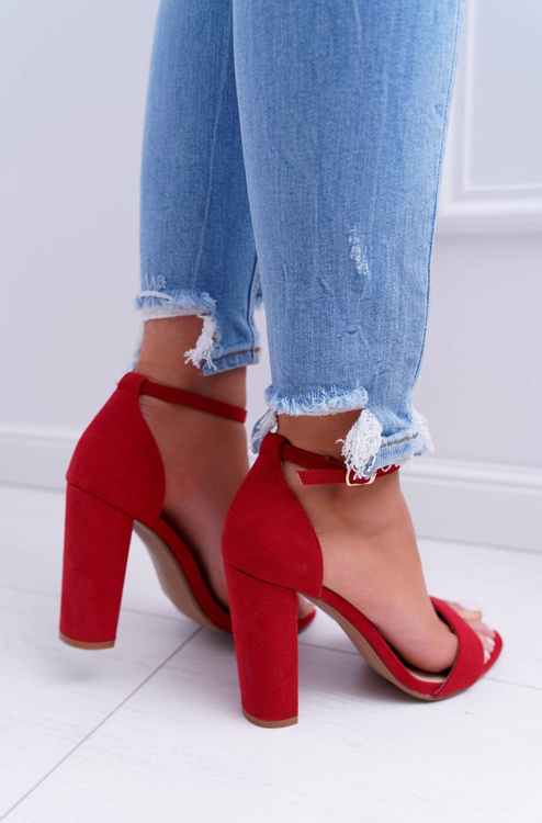 Women's Stiletto Sandals Suede Red Anastasie