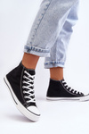 Women's Classic High Top Sneakers Black and White Remos