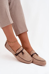 Moccasins Loafers Ladies Eco Suede Beige Darwen