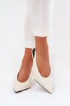 Heels With Open Back Eco Leather Ecru Aricandia