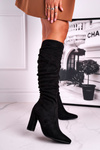 Women's High Boots On Heel Black Cromes