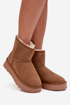 Women's Snow Boots Made of Natural Suede on Platform Camel Privine