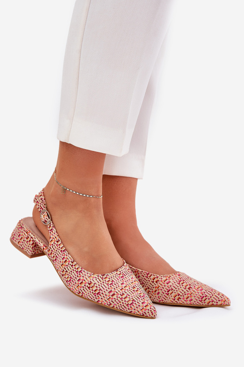 Woven Women's Sandals On A Delicate Heel Multicolor Jorela