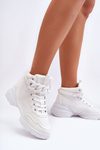 Sportowe Buty Zamsz Łańcuch Białe Tymagio LA219P