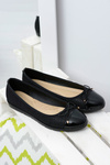 Czarne Brokatowe Balerinki Slip On Laya