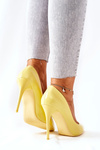 Elegant Lacquered Stilettos Yellow Adrinnah