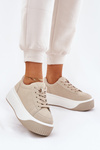 Sneakers On Massive Platform Smooth Beige Tirvanis