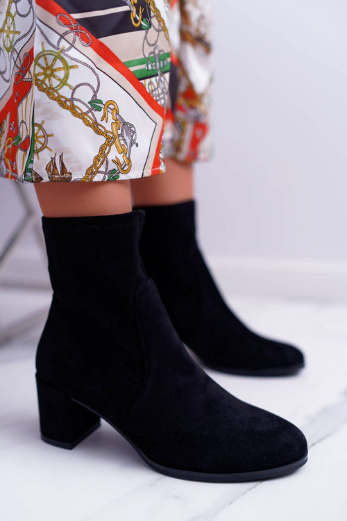 Women's Heeled Spring Boots Sergio Leone Slip-on Black LikeStar
